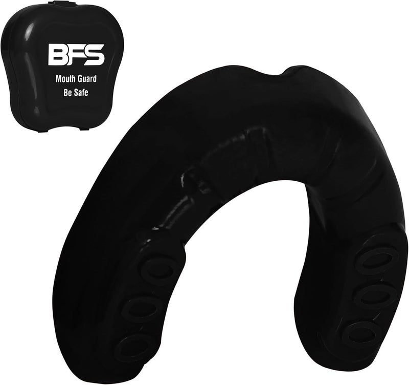 BFS IMPEX Sports Mouth Guard for Kids,Youth,Boys,Girls,Child Teen Mouthguard with Case (BPA Free) for Boxing, Martial Arts,MMA Karate,Lacrosse,Football,Soccer and All Contact Sports (Black) - Image 1